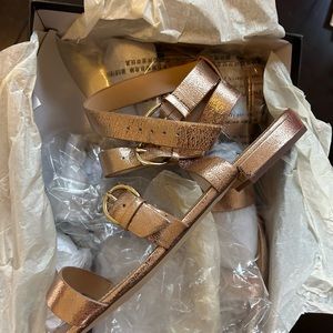 NWT J crew metallic flat sandals